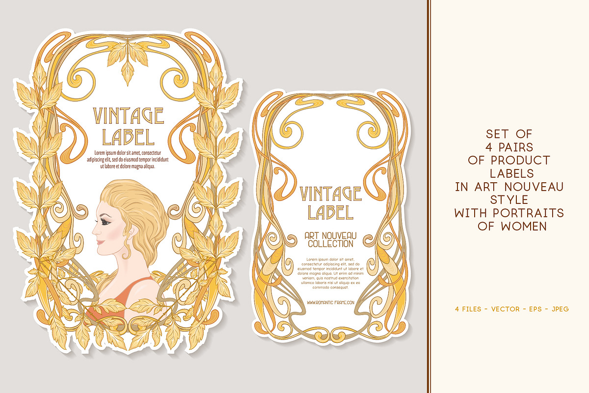 Art Nouveau Labels Set in Objects - product preview 8