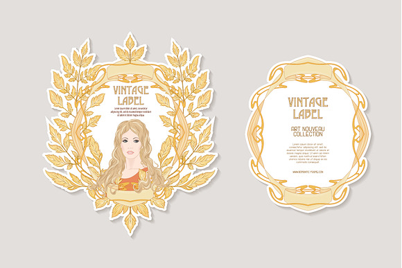 Art Nouveau Labels Set in Objects - product preview 1