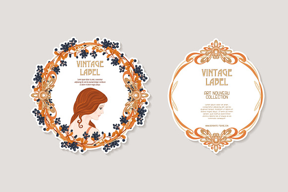 Art Nouveau Labels Set in Objects - product preview 2
