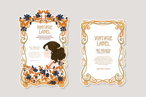 Art Nouveau Labels Set in Objects - product preview 3