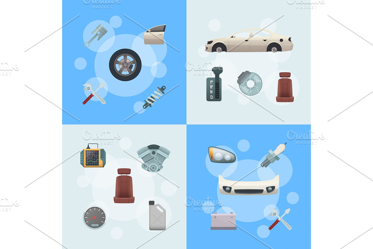 Vector car parts infographic concept in Graphics - product preview 8