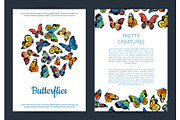 Vector decorative butterflies card