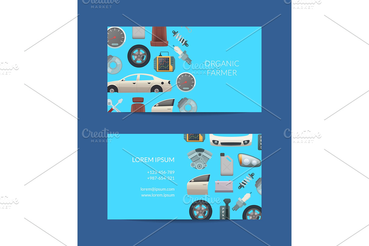 Vector car parts business card in Graphics - product preview 8