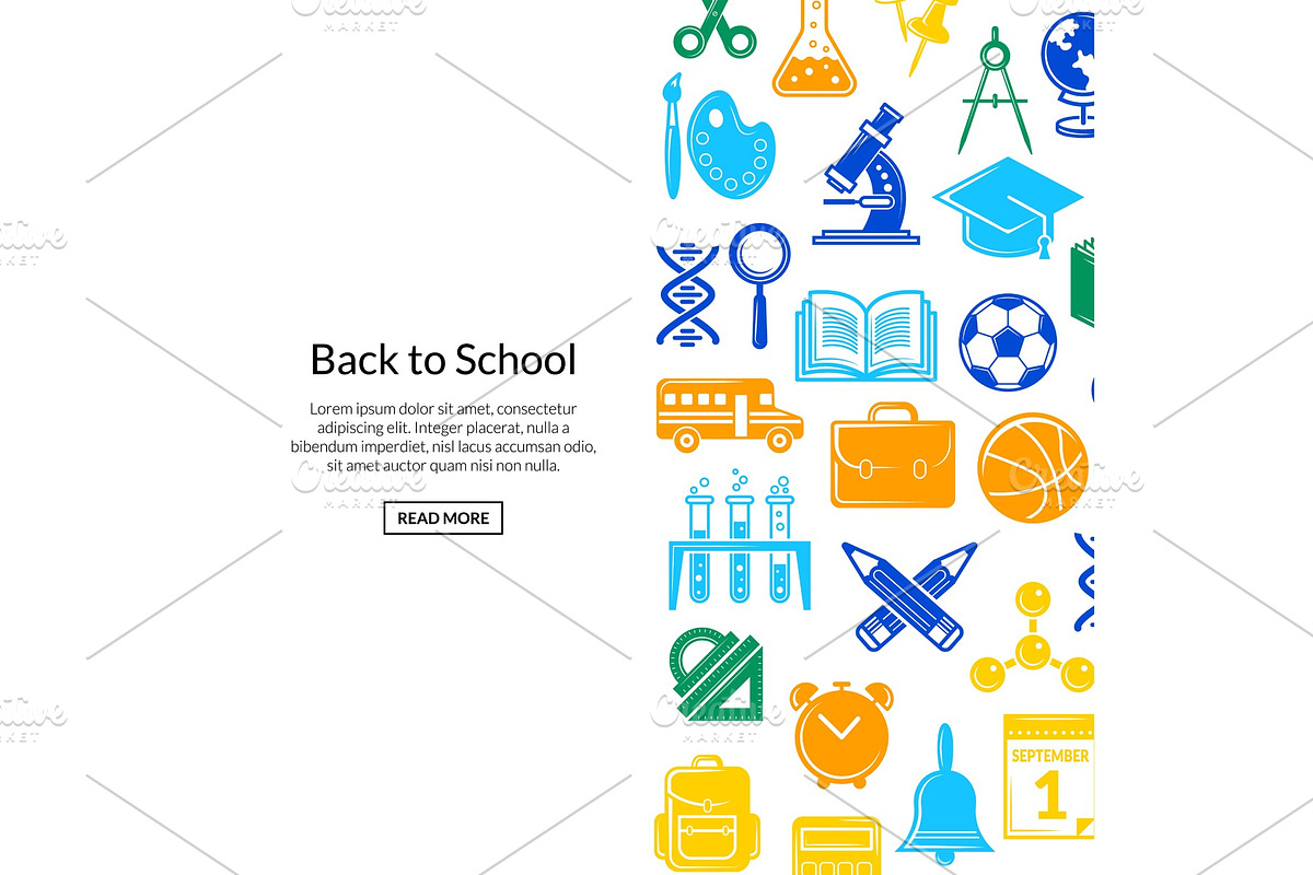 Vector back to school stationery in Graphics - product preview 8