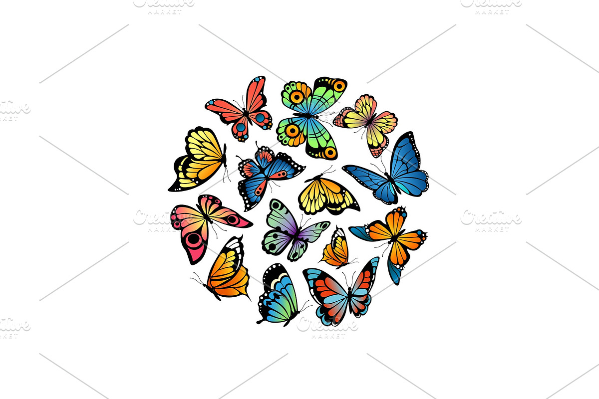 Vector decorative butterflies in in Graphics - product preview 8