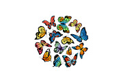 Vector decorative butterflies in