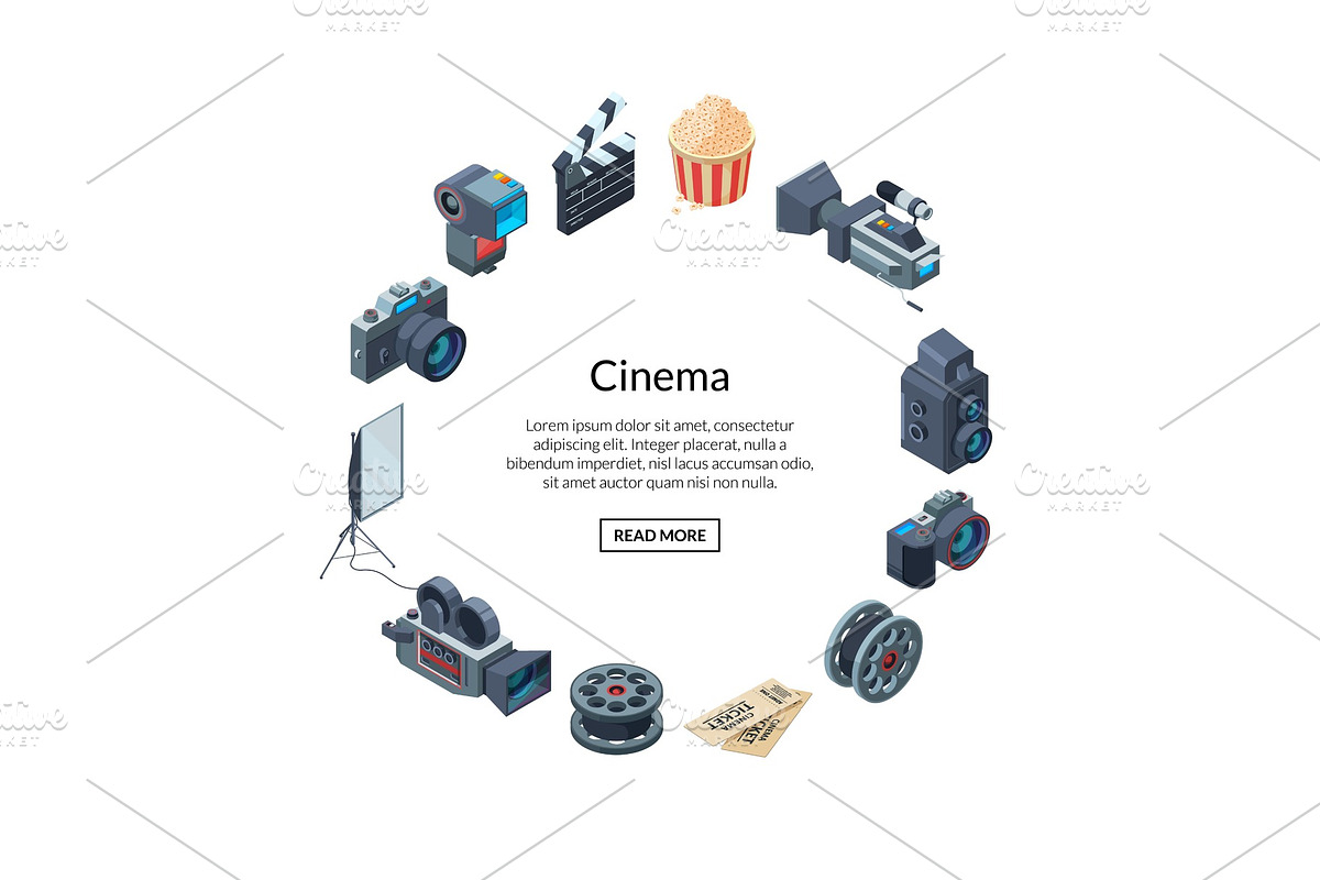 Vector cinematograph elements in in Graphics - product preview 8