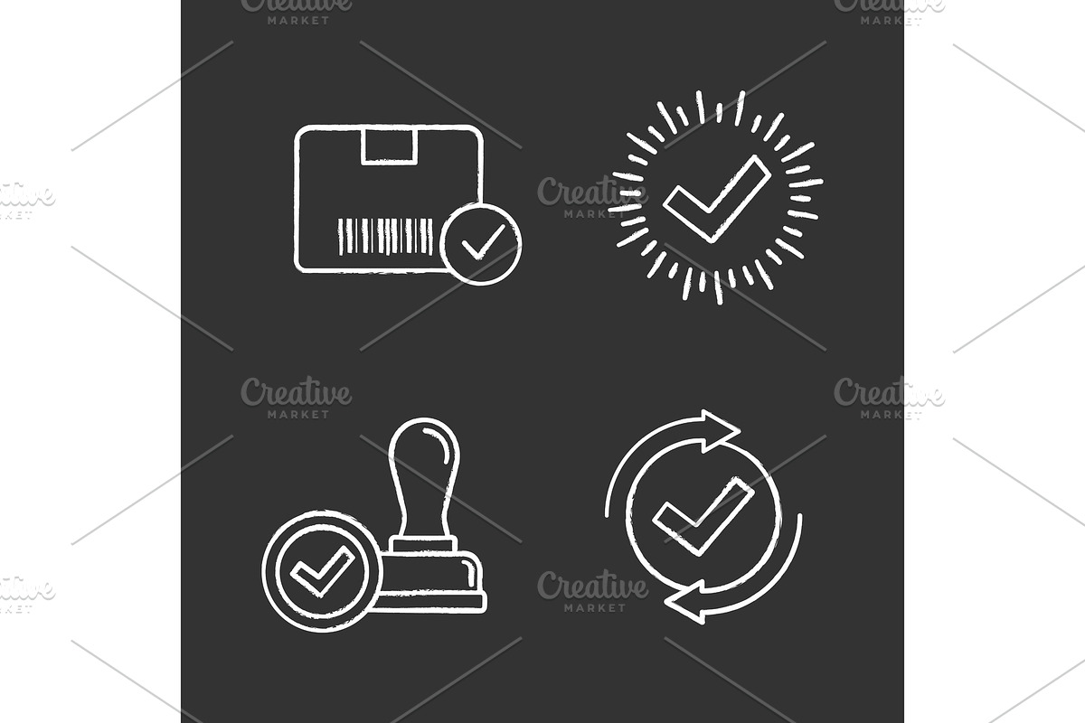 Approve chalk icons set in Icons - product preview 8