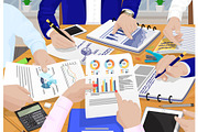 Business People and Papers Vector