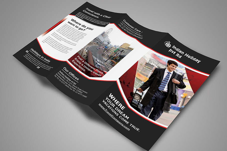 Travel Tri Fold Brochure New in Brochure Templates - product preview 8