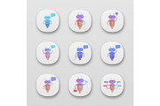 Chatbots app icons set