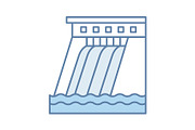 Hydroelectric dam color icon