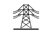 High voltage electric line icon
