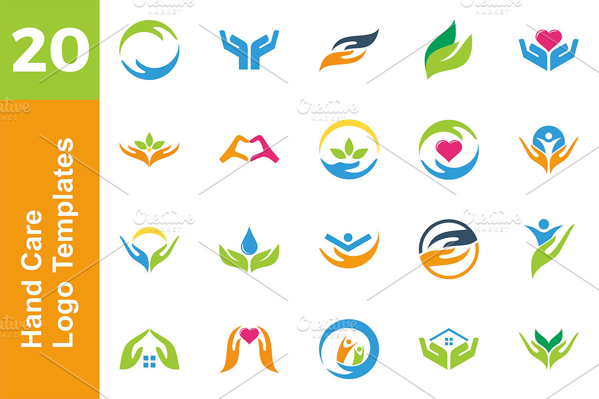 20 Logo Hand Care Template Bundle in Logo Templates - product preview 8
