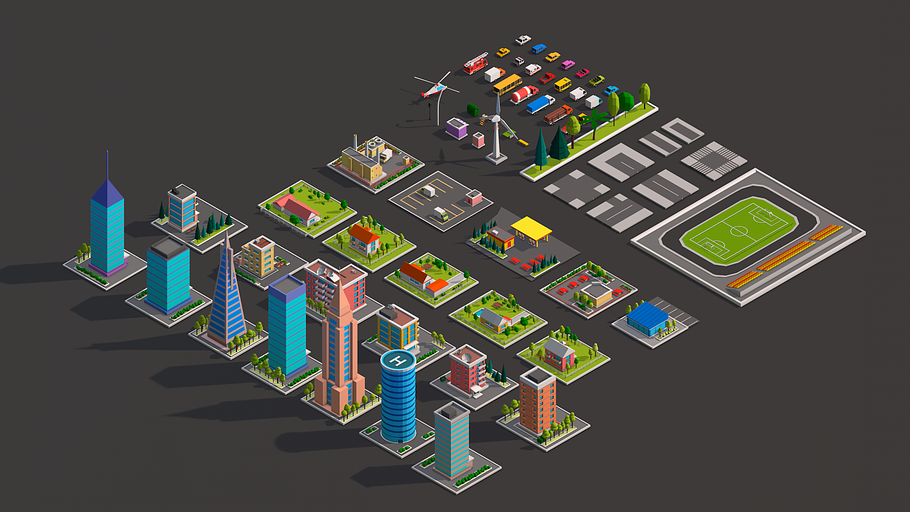 Polygonia City Low Poly Asset Pack in Urban - product preview 3