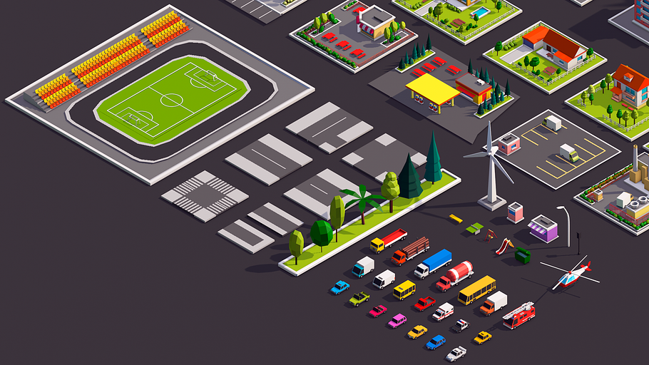 Polygonia City Low Poly Asset Pack in Urban - product preview 7