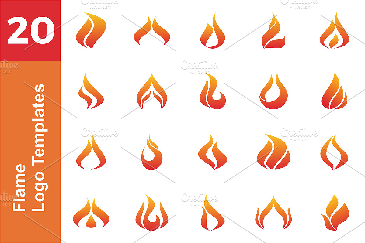 20 Logo Flame Template Bundle in Logo Templates - product preview 8