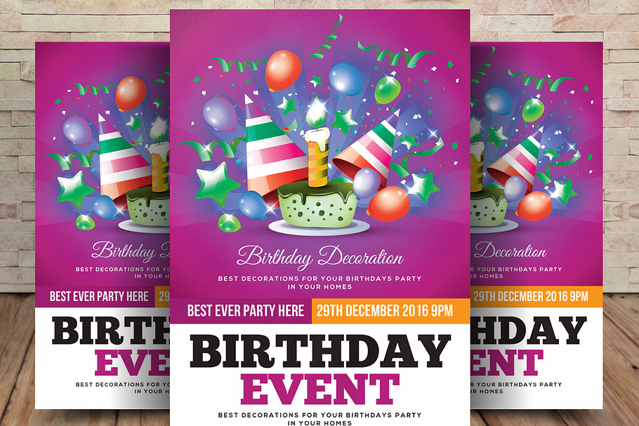 Birthday/Event Party Flyer Template