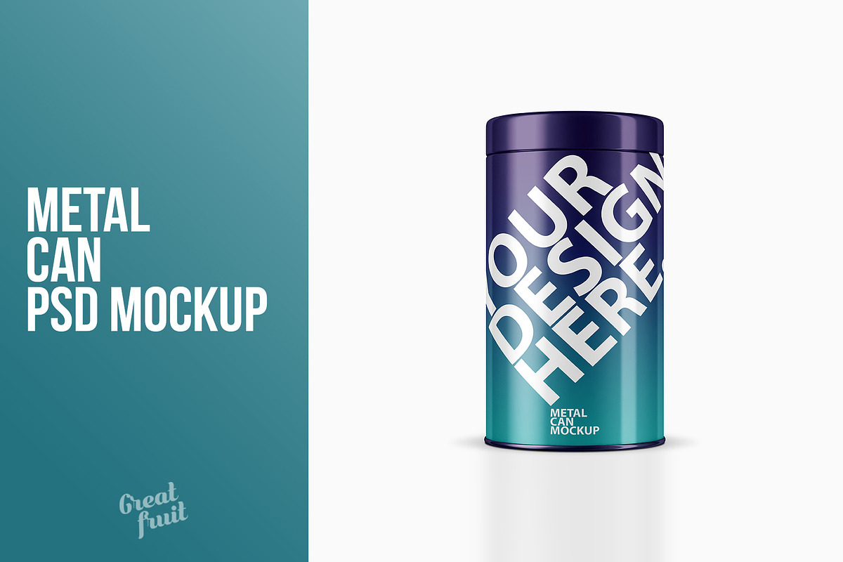 Metal CAN Packaging PSD Mockup in Product Mockups - product preview 8