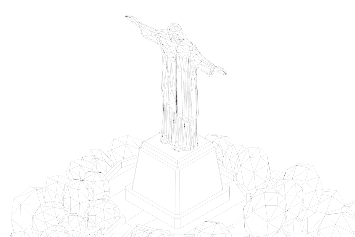 Cartoon Low Poly Christ Redeemer  in Architecture - product preview 8