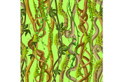 Twisted wild lianas seamless pattern