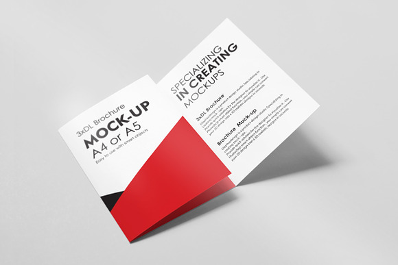 A4 or A5 Trifold Mockups in Print Mockups - product preview 2