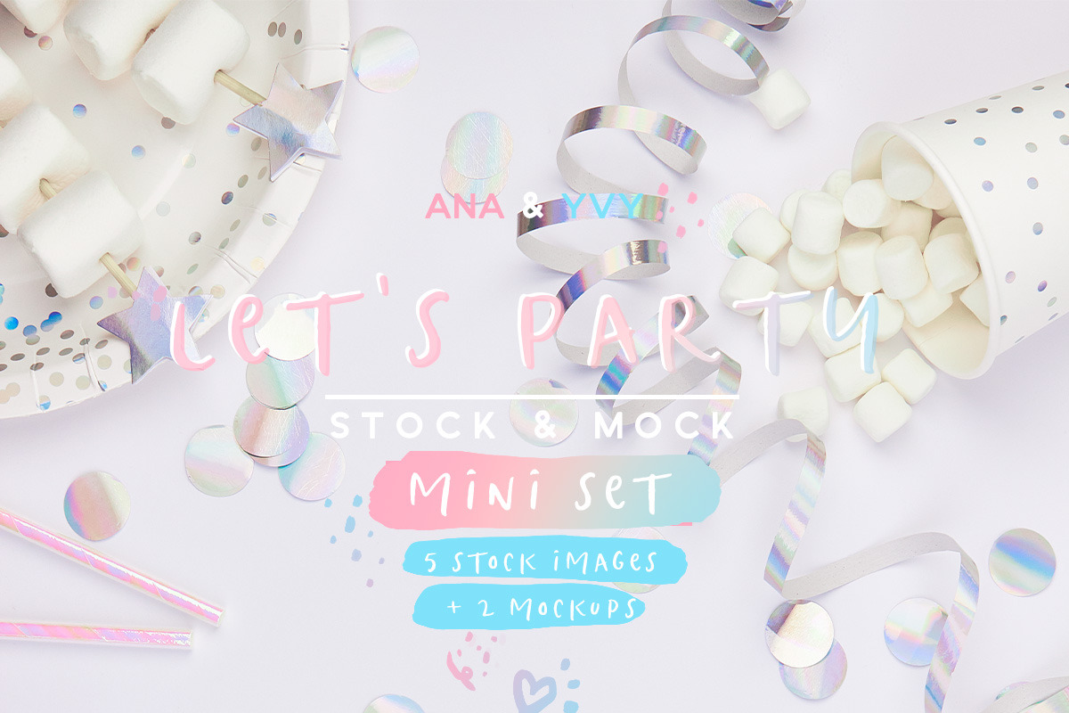 Let's party! Stock & Mock mini set in Mockup Templates - product preview 8