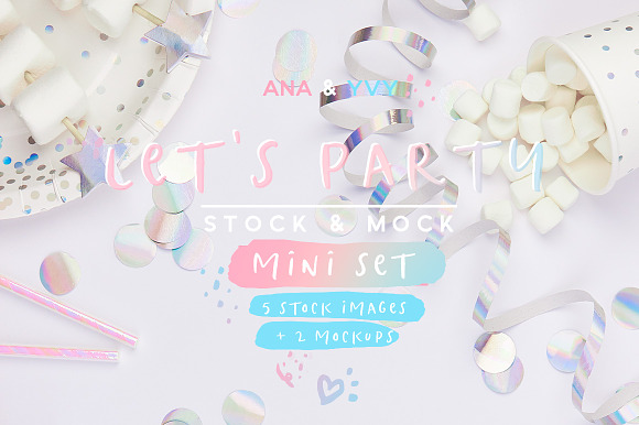 Let's party! Stock & Mock mini set in Mockup Templates - product preview 5