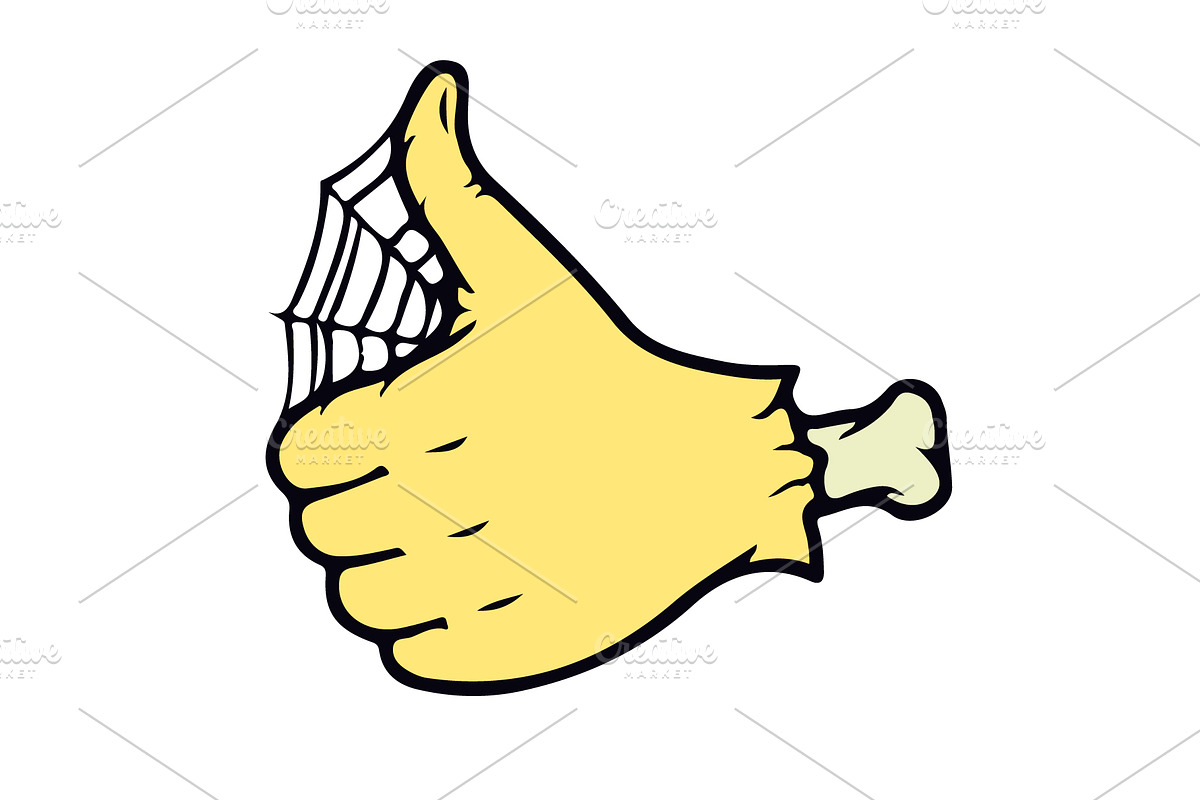 Cartoon Zombie Hand thumb Vector in Illustrations - product preview 8