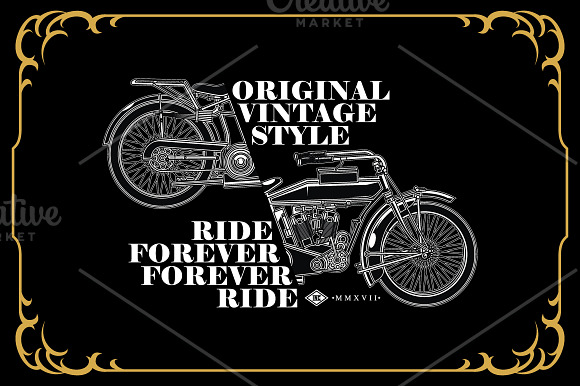 Retro Bike Design in Illustrations - product preview 1