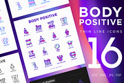 Body Positive | 16 Thin Line Icons