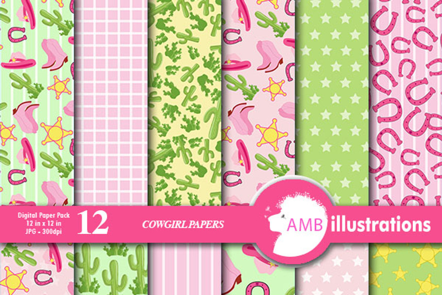 Cowgirl Digital Papers AMB-164