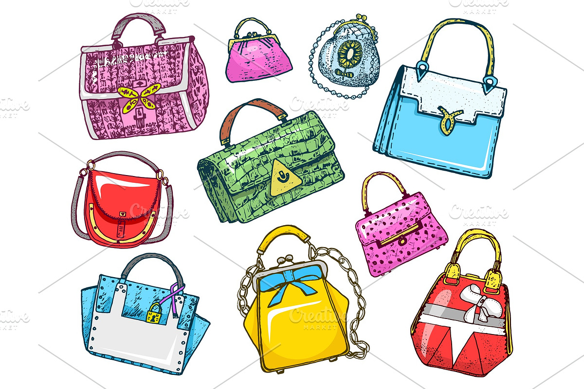 Women s bags. Vintage style in Illustrations - product preview 8