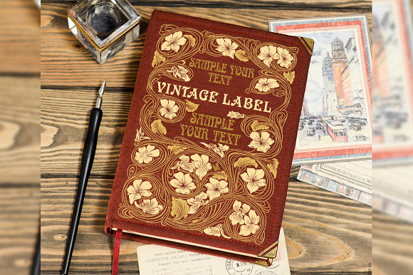Label Art Nouveau in Illustrations - product preview 4