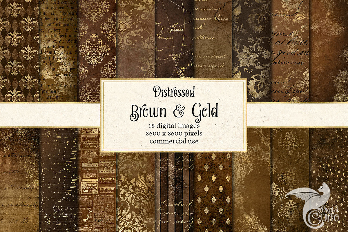 Distressed Brown and Gold Textures in Textures - product preview 8