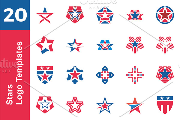 20 Logo Star Template Bundle