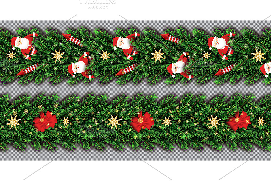 Border Set with Santa Claus in Illustrations - product preview 8