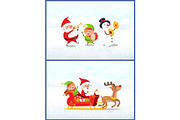 Christmas Characters, Santa with Elf