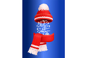 Let It Snow Lettering Red Knitted