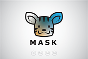 Cute Animal Mask Logo Template