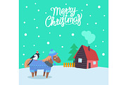 Merry Christmas Greeting Poster with