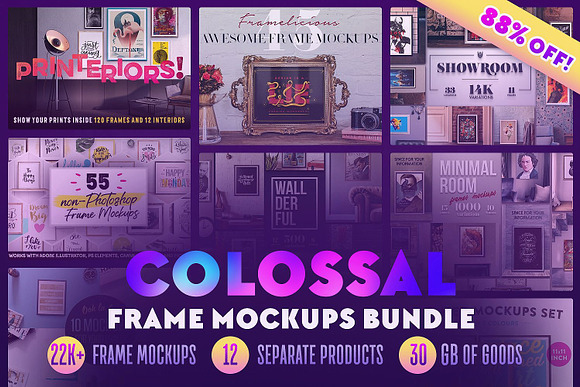 Colossal Frame Mockups Bundle (22K+) in Print Mockups - product preview 81