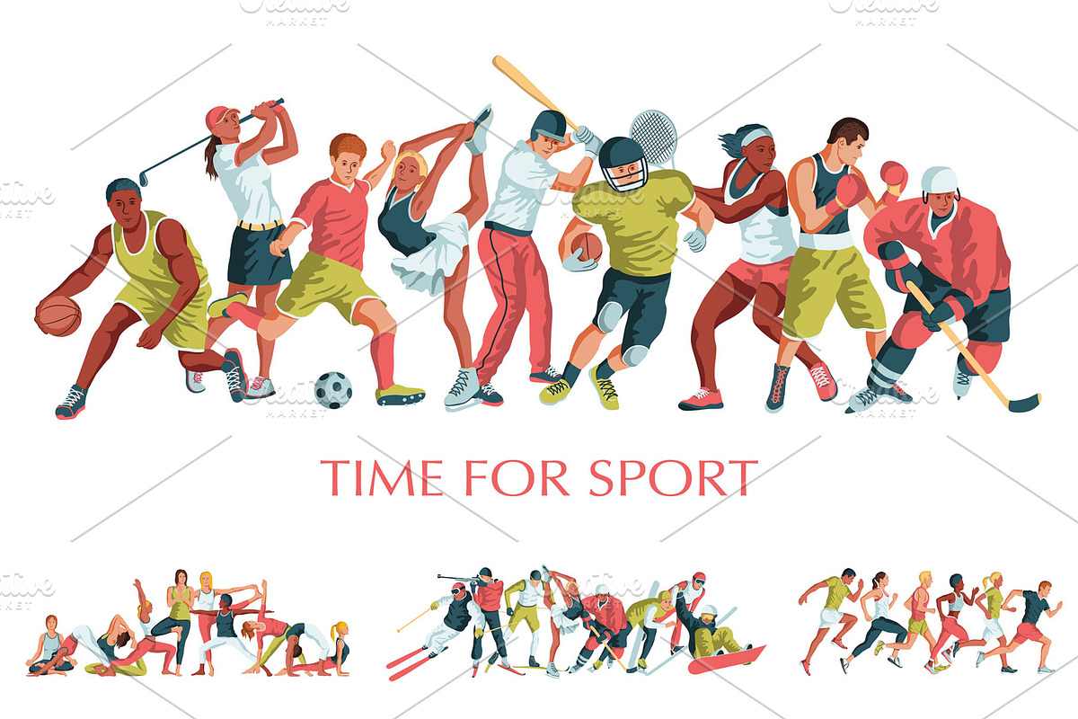 Sports vector illustrations set in Illustrations - product preview 8