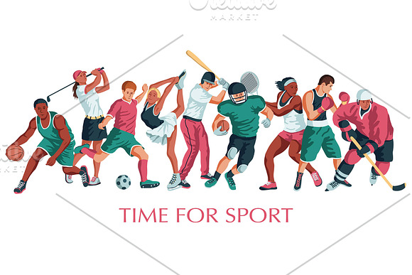Sports vector illustrations set in Illustrations - product preview 2