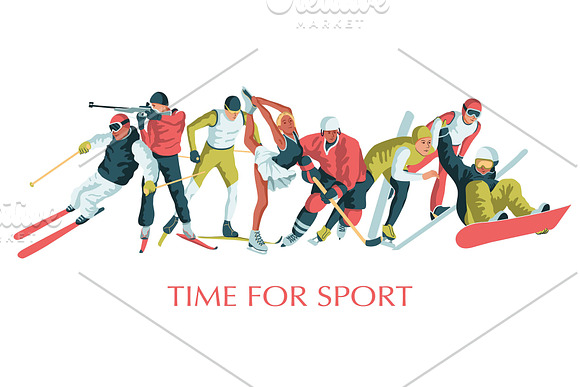 Sports vector illustrations set in Illustrations - product preview 14