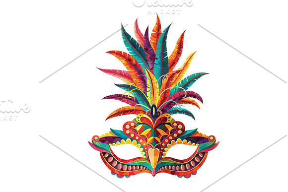 Carnival Masks vector set in Illustrations - product preview 1