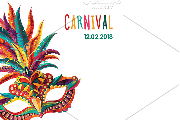 Carnival Masks vector set in Illustrations - product preview 3