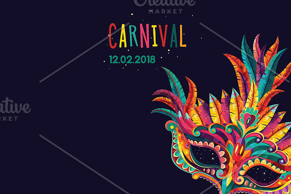 Carnival Masks vector set in Illustrations - product preview 6