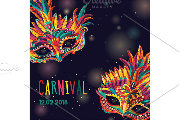 Carnival Masks vector set in Illustrations - product preview 9