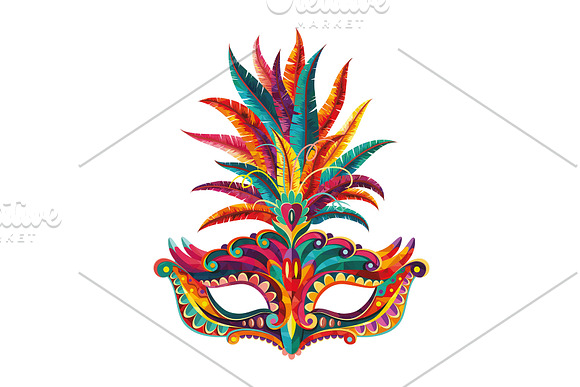 Carnival Masks vector set in Illustrations - product preview 14